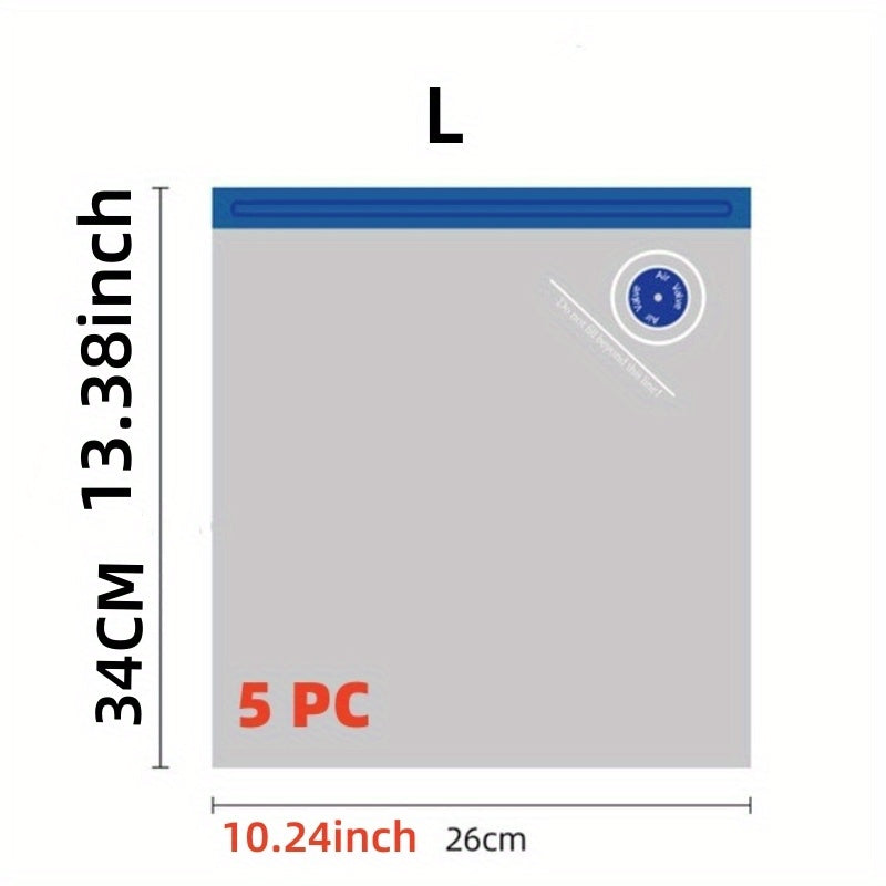 5pcs Vacuum Sealing Bags for Fresh Keeping and Air Extraction