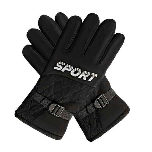 Winter Fleece Lined Warm Gloves Anti Slip Waterproof - Cycling Running Driving