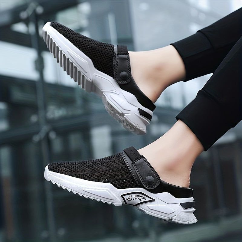 Men's Hollow Out Slip On Mules Breathable Summer Sandals