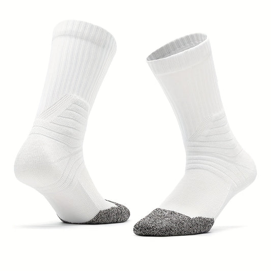 Men's Mid Crew Sport Socks Non Slip Shock Absorption Nylon Blend