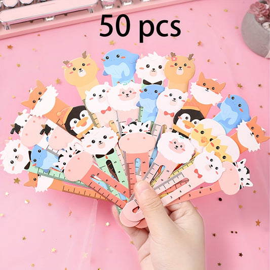 50pcs Animals Bookmarks Ruler Assorted Styles Teacher Prizes Book Markers