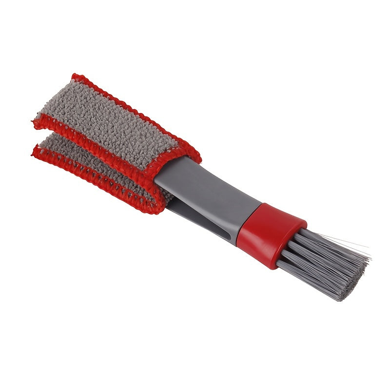 Double Head Brush Car Air Vent Brush Conditioner Grille Duster Wipe Auto Det