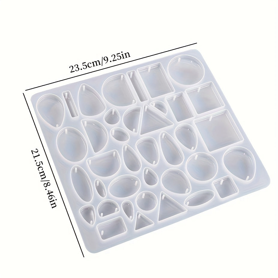 38-Grid Pendant Silicone Molds for Jewelry Resin DIY