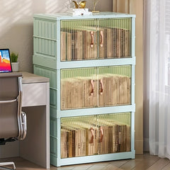 1pc Folding Storage Box Clear Plastic Collapsible Bins With Lids