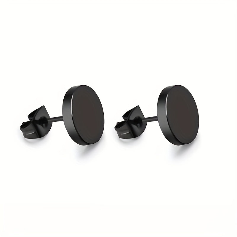 12pairs Steel Ear Studs Unisex Earrings Men Women