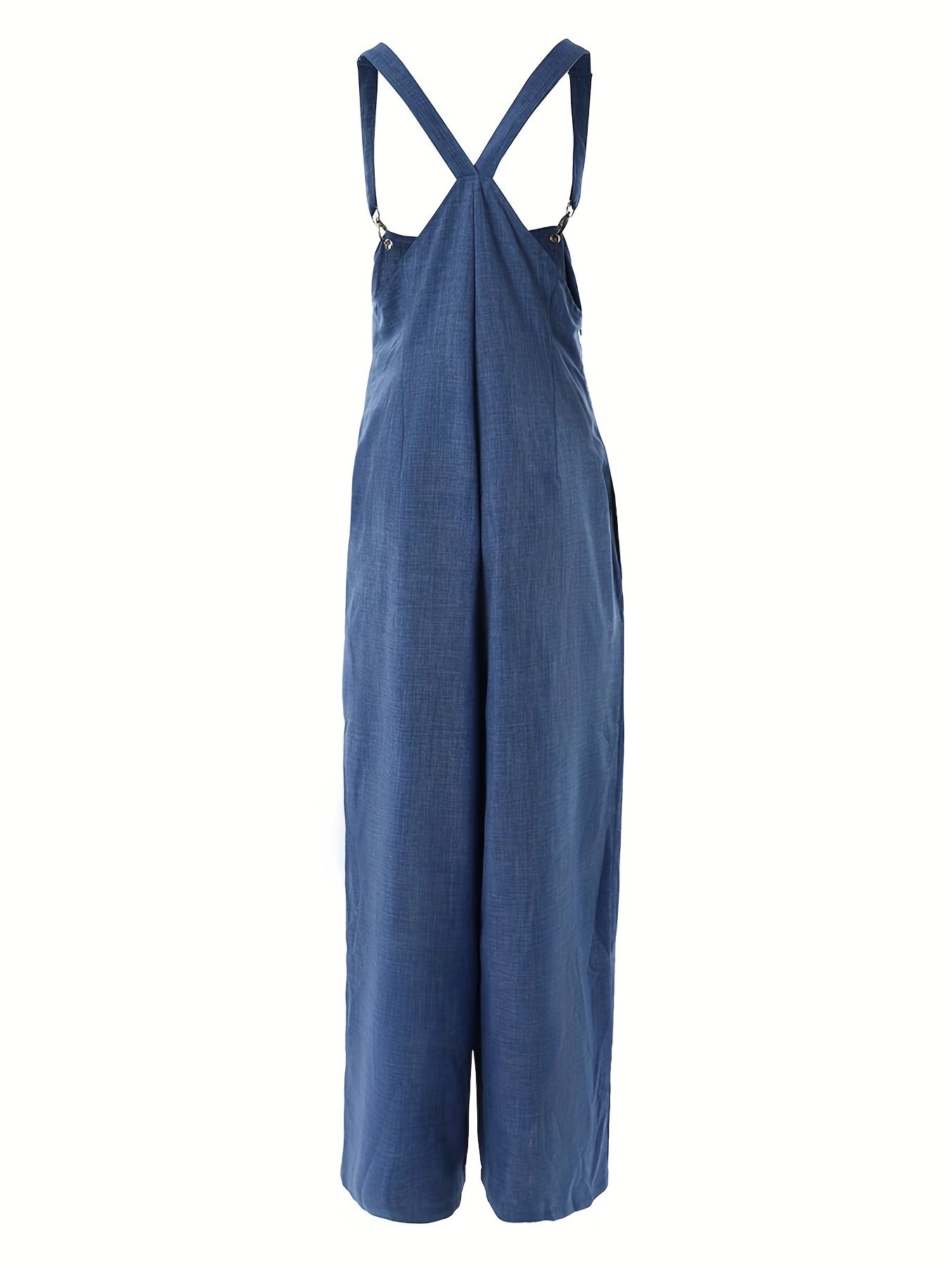 Casual Wide Leg Zipper Overall Jumpsuit