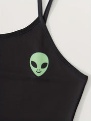Women's Plus Alien Print Cami Top & Shorts Pajama Set