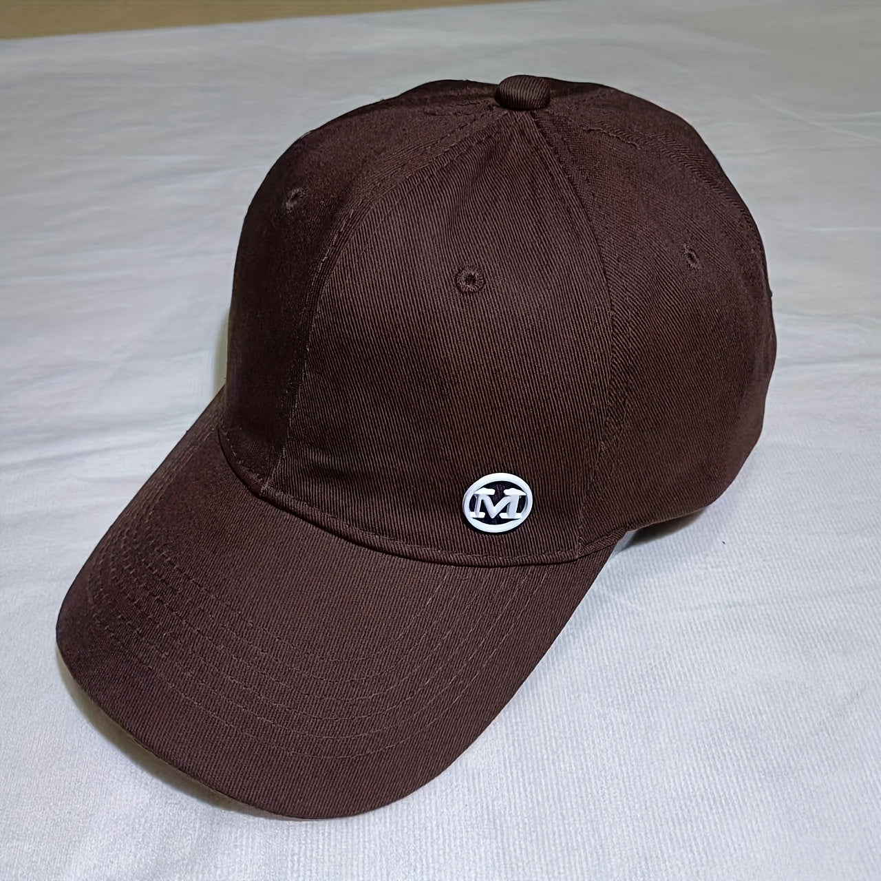 M Series Baseball Hat Men's Solid Peaked Cap Sunshade Casual Sun Hat