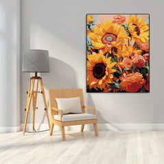 Sunflower Paint by Numbers Kit 40x50 Canvas DIY Craft for Beginners Gift