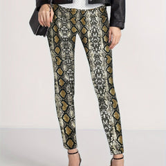 Snake Print High Rise Stretch Leggings