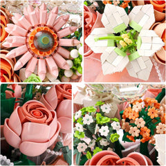 1951pcs Rose Building Blocks Immortal Flower DIY Assembly Toy