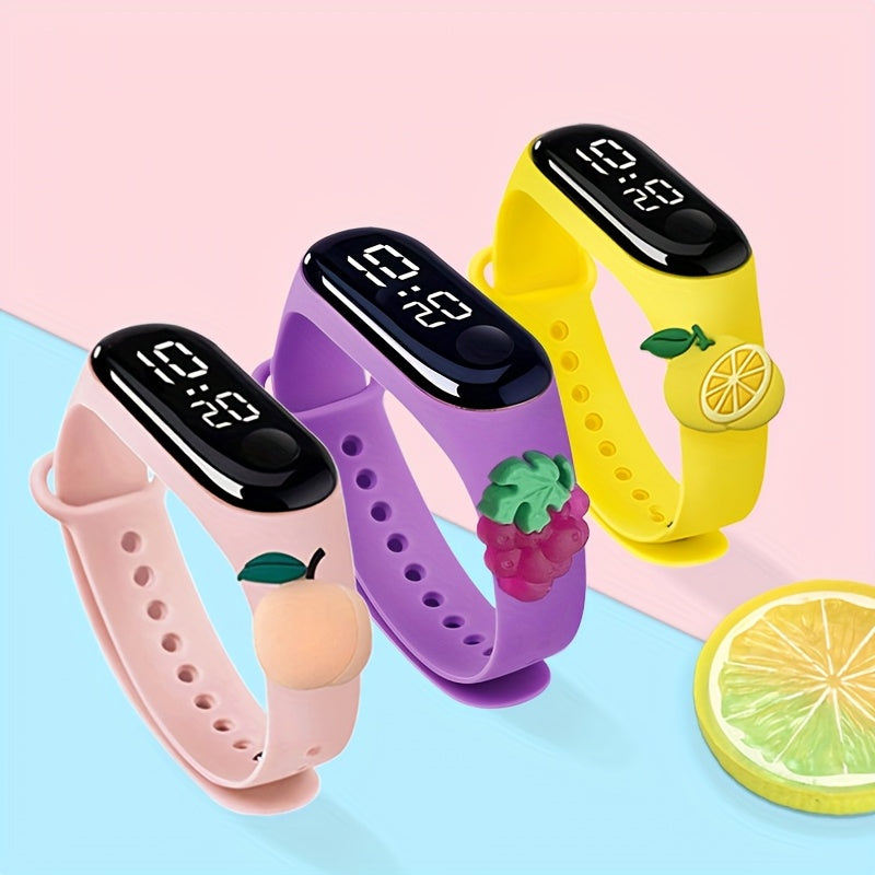 3pcs Fruit Garden Electronic Watch Gift Set for Students