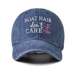 Boat Hair Don't Care Baseball Cap Embroidery Y2K Sunscreen Sports Hat