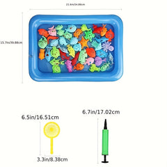 30pcs Kids Fishing Toy Set Inflatable Pool Magnetic Puzzle Water Fun