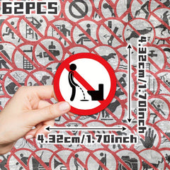 62 Forbidden Marks Theme Stickers for Parties and Back To School
