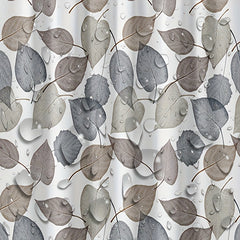 Waterproof Leaves Pattern Shower Curtain