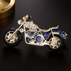 Crystal Motorcycle Model Brooch for Jackets and Hats