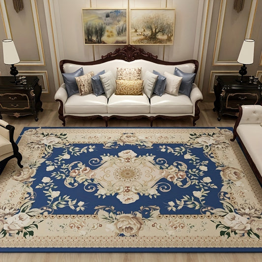 Vintage Boho Area Rug Floral Non Shedding Floor Carpet For Living Room