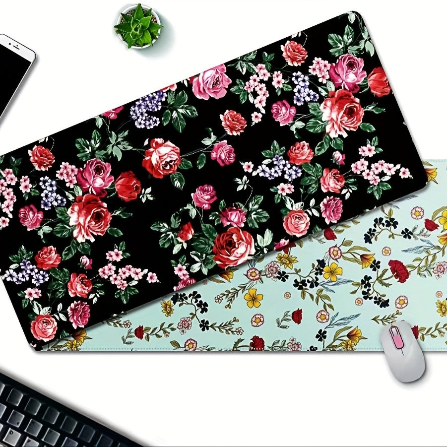 Chinese Flower And Bird 60 30 Medium Double Sided Faux Leather Mouse Pad