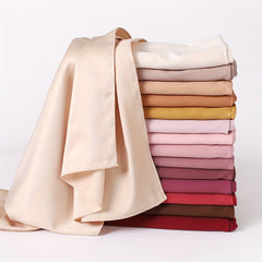 Matte Satin Soft Scarf Solid Sunscreen Hijab Turban Shawl Wraps