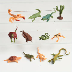 12pcs Realistic Insect Models PVC Figures 6 Variations Beige Brown Orange Green