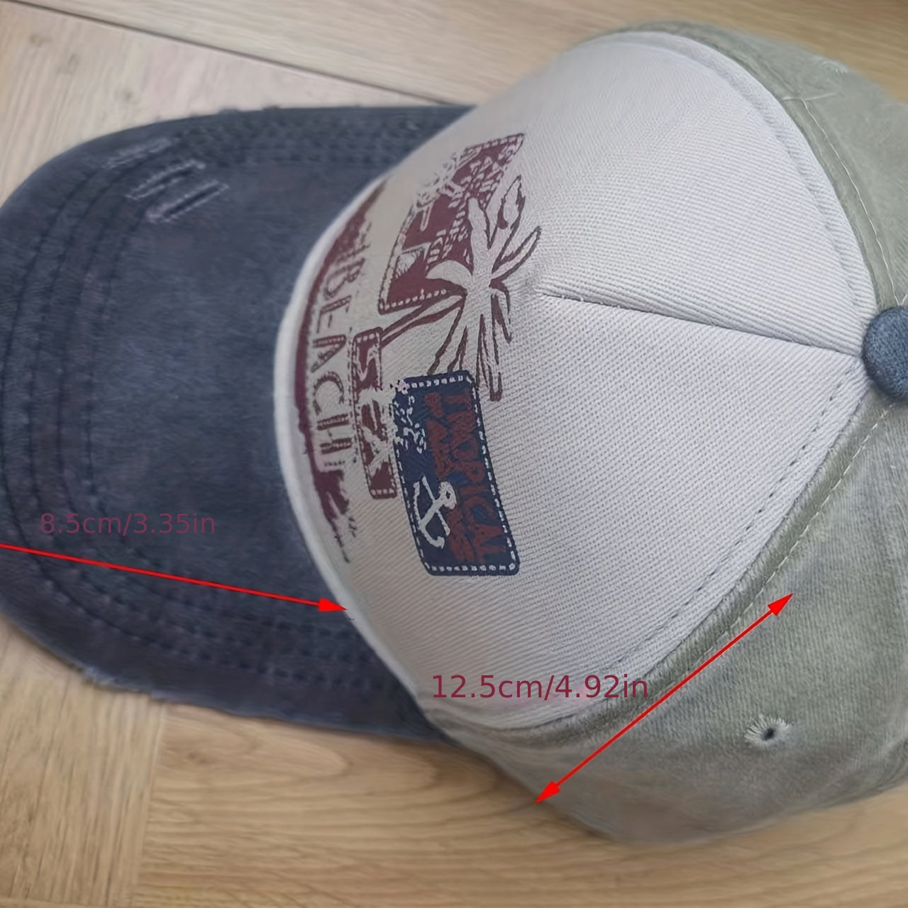 Graffiti Print Baseball Cap Washed Distressed Cap