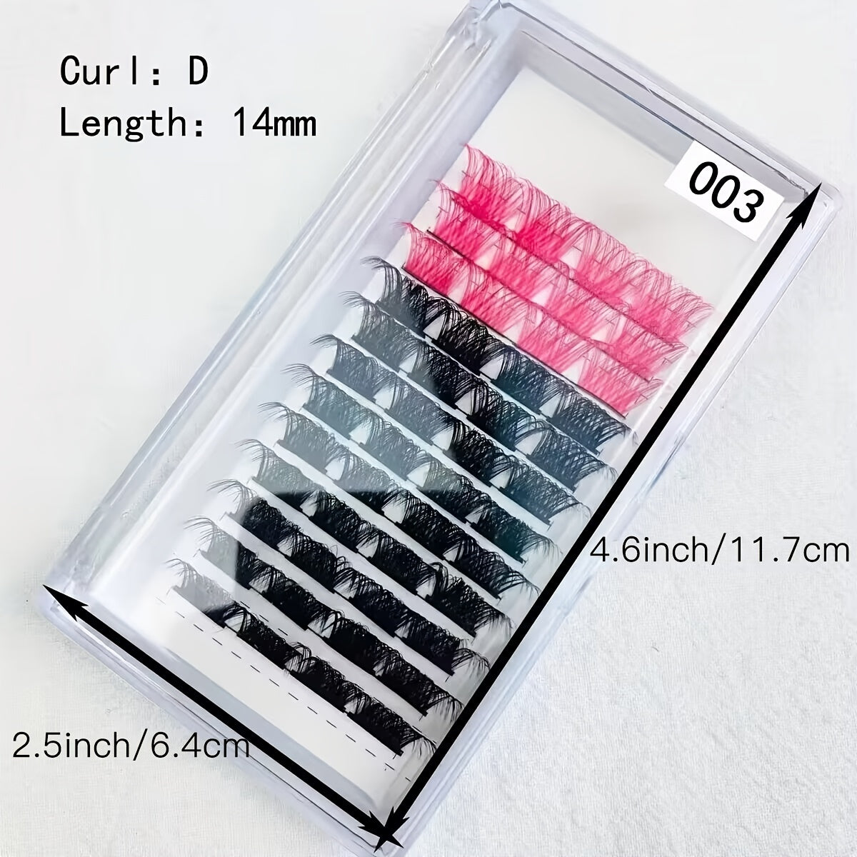 100 D Curl 14mm Wispy Lashes Cluster for DIY Eyelash Extensions