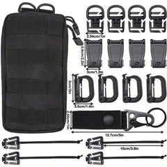 18pcs MOLLE Webbing Accessories Carabiner With Storage Bag