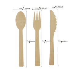 15pcs Bamboo Tableware Set Durable Eco-Friendly