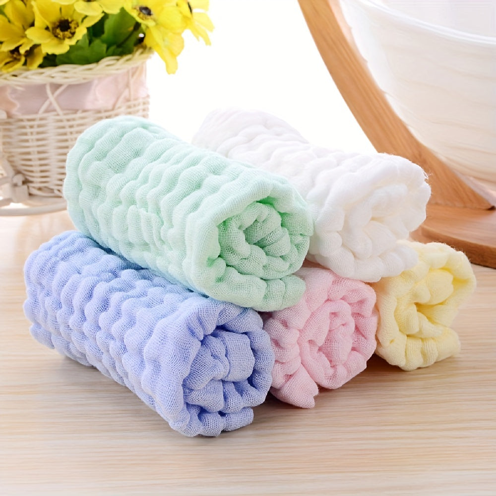 5pcs Baby Cotton Towels Newborn Soft Face Cloths Absorbent Bath Towels
