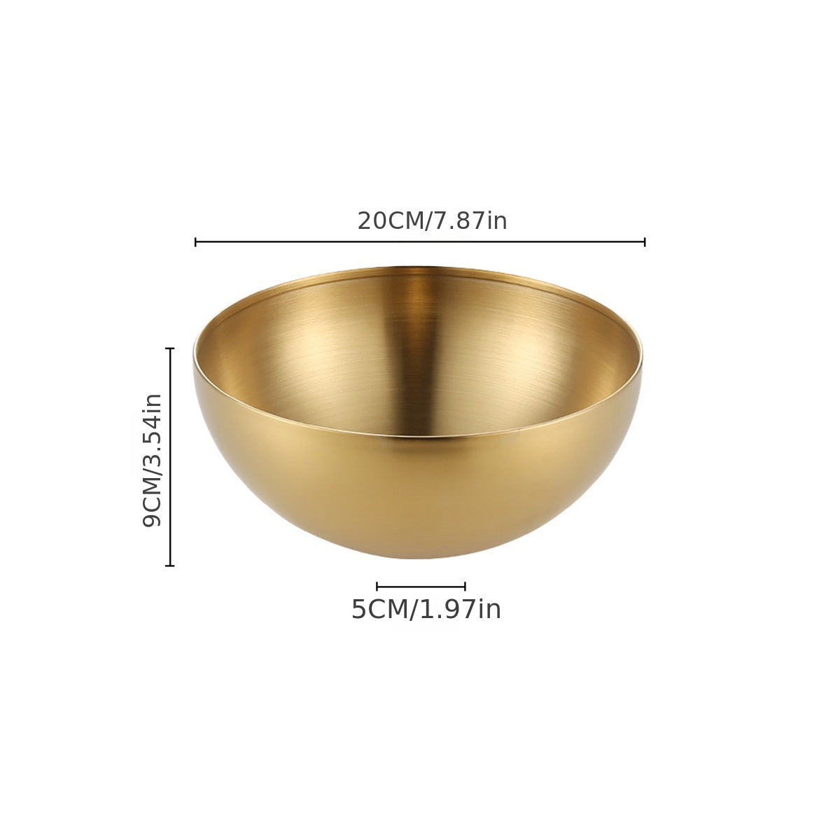 1pc Stainless Steel Bowl Salad Soup Grain Bowl