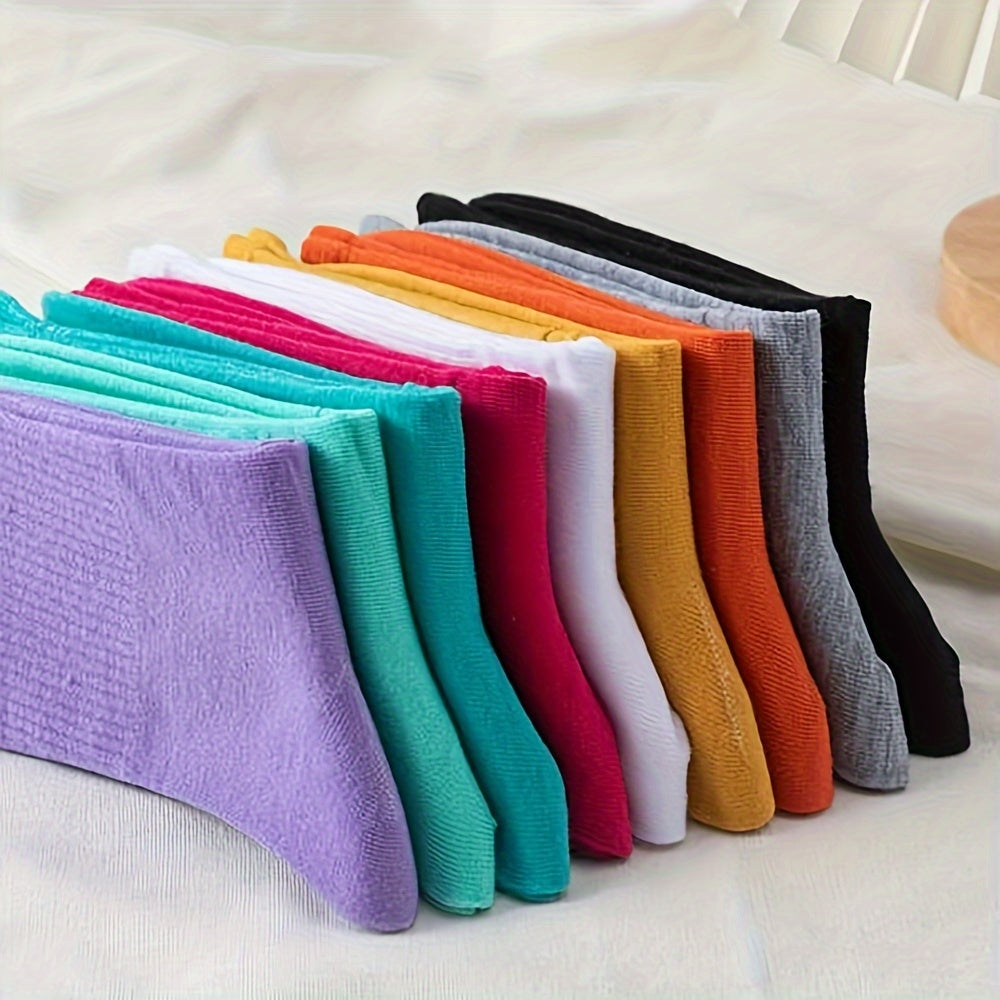 10 Pairs Mixed Socks Women's Mid Tube Stockings Soft & Comfy for Hosiery