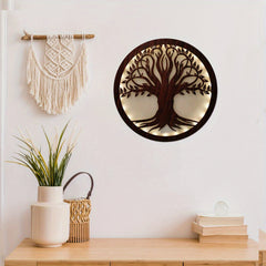 LED Tree Of Life Shape Lamp Retro Wooden Home Decoration
