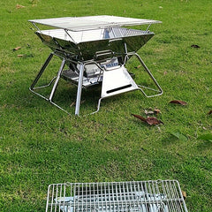 Outdoor Stainless Steel BBQ Stove Square Adjustable