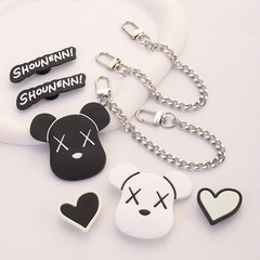 8pcs Cartoon Shoe Charm Set with Chain for Sandal Slipper