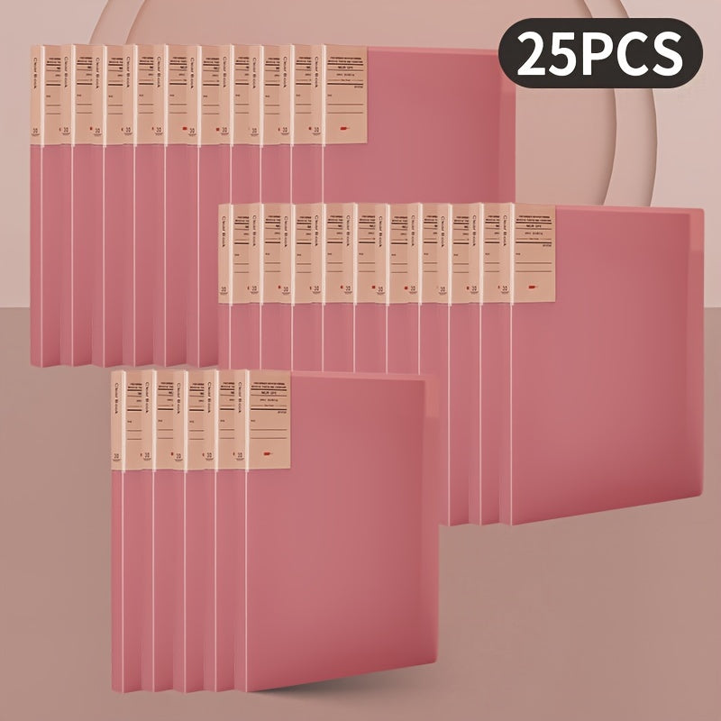 25pcs Retro A4 Document Folder File Storage Folder