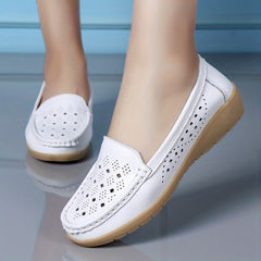 Women's Wedge Heeled Loafers Slip on Casual Shoes