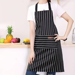 Adjustable Bib Apron With 2 Pockets For Chef Cooking