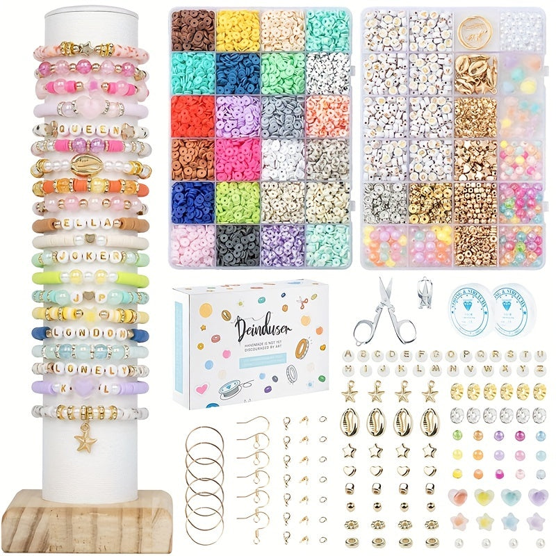 Bracelet Making Kit Polymer Clay Beads Gift Bag Jewelry Making Set