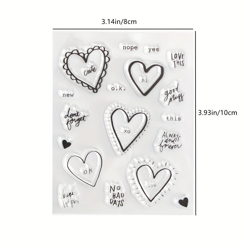 1pc Heart DIY Decorative Transparent Stamp for Scrapbooking Seal