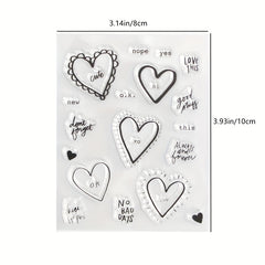 1pc Heart DIY Decorative Transparent Stamp for Scrapbooking Seal
