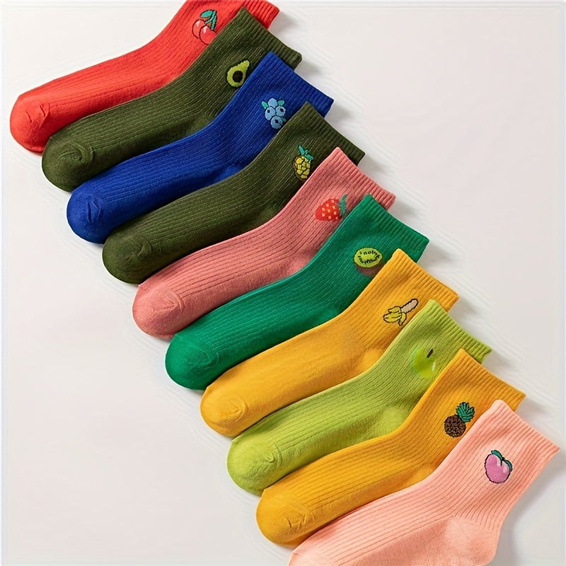 Fruit Print Low Cut Ankle Socks 10 Pairs