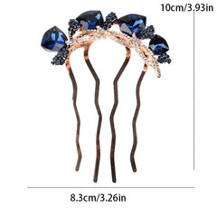 Rhinestone Flower Hair Comb Butterfly Hair Accessory