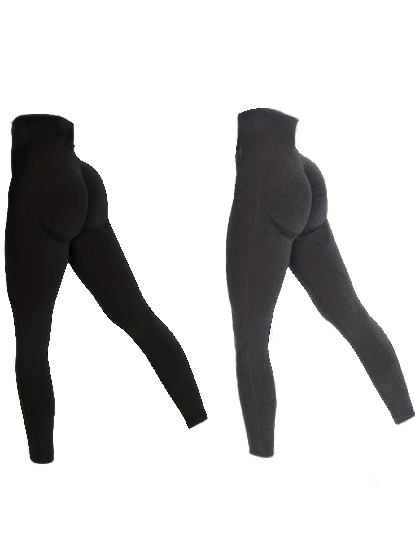 2pcs Solid Moisture Wicking Yoga Leggings for Comfortable Workouts