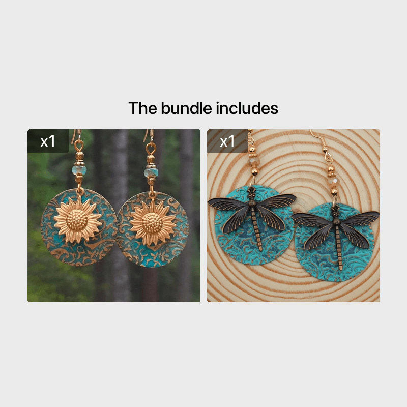 Boho Sunflower Earrings Vintage Drop Earrings Female Jewelry