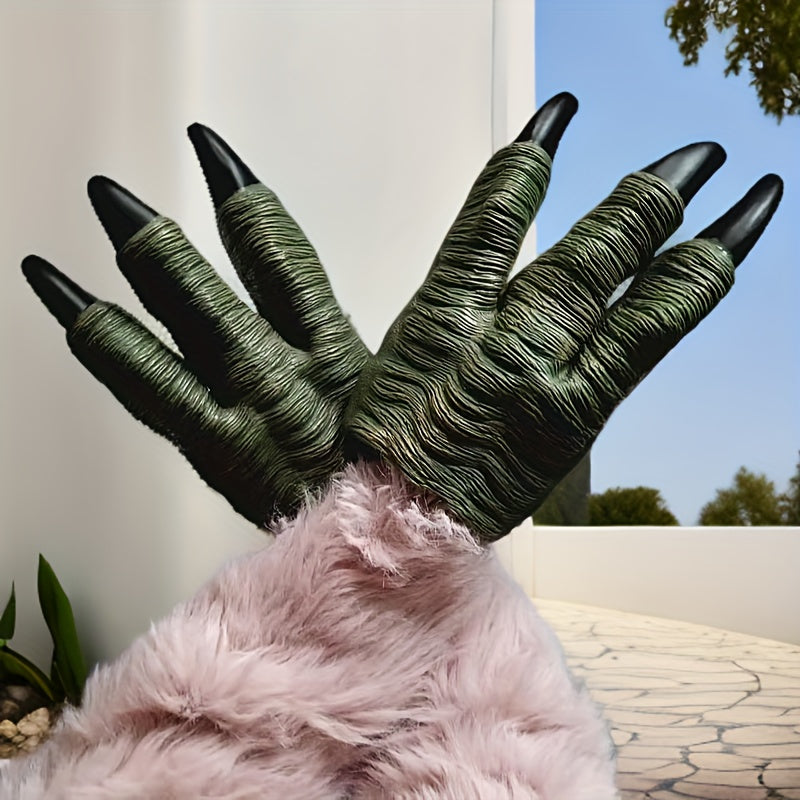 Dinosaur Claw Puppets Green Gloves for Halloween Christmas