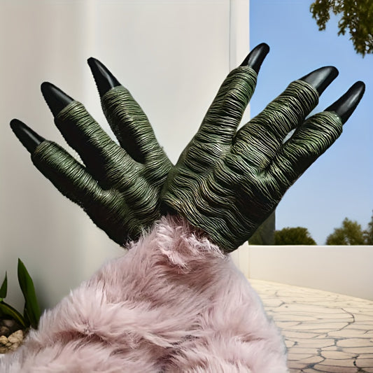 Dinosaur Claw Puppets Green Gloves for Halloween Christmas