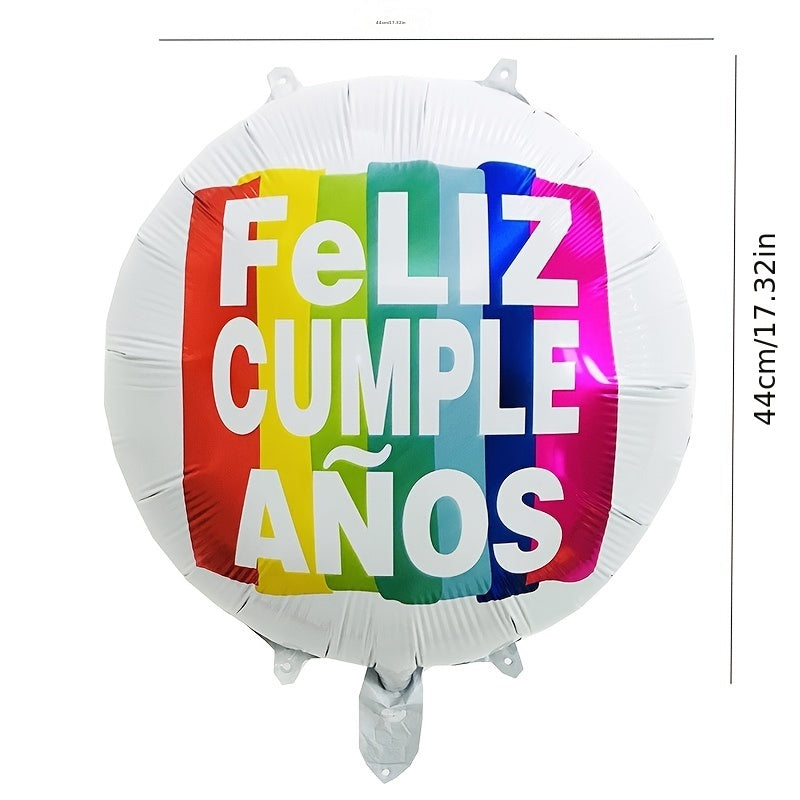18 inch Spanish Happy Birthday Round Aluminum Foil Balloon