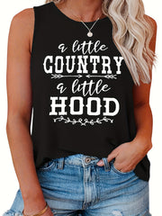  Women's Slogan Print Tank Top