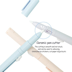 Mini Portable Scissors Paper Cutter 2 In 1 Pocket Pen Scrapbooking Art Tools